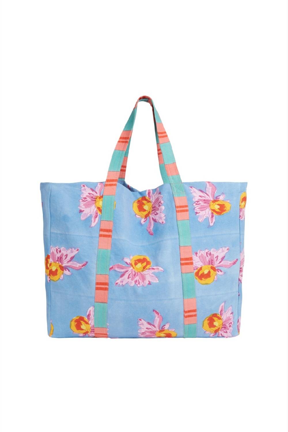 Lisa Corti borsa shopping arabesque flower light blue Pezzi Unici