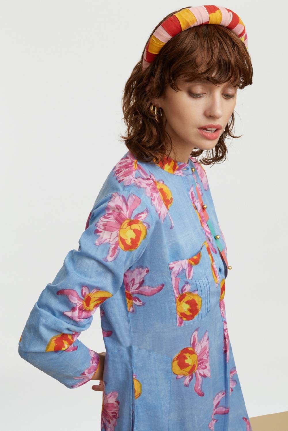 Lisa Corti kurta lunga arabesque flower light Soddisfazione Garantita