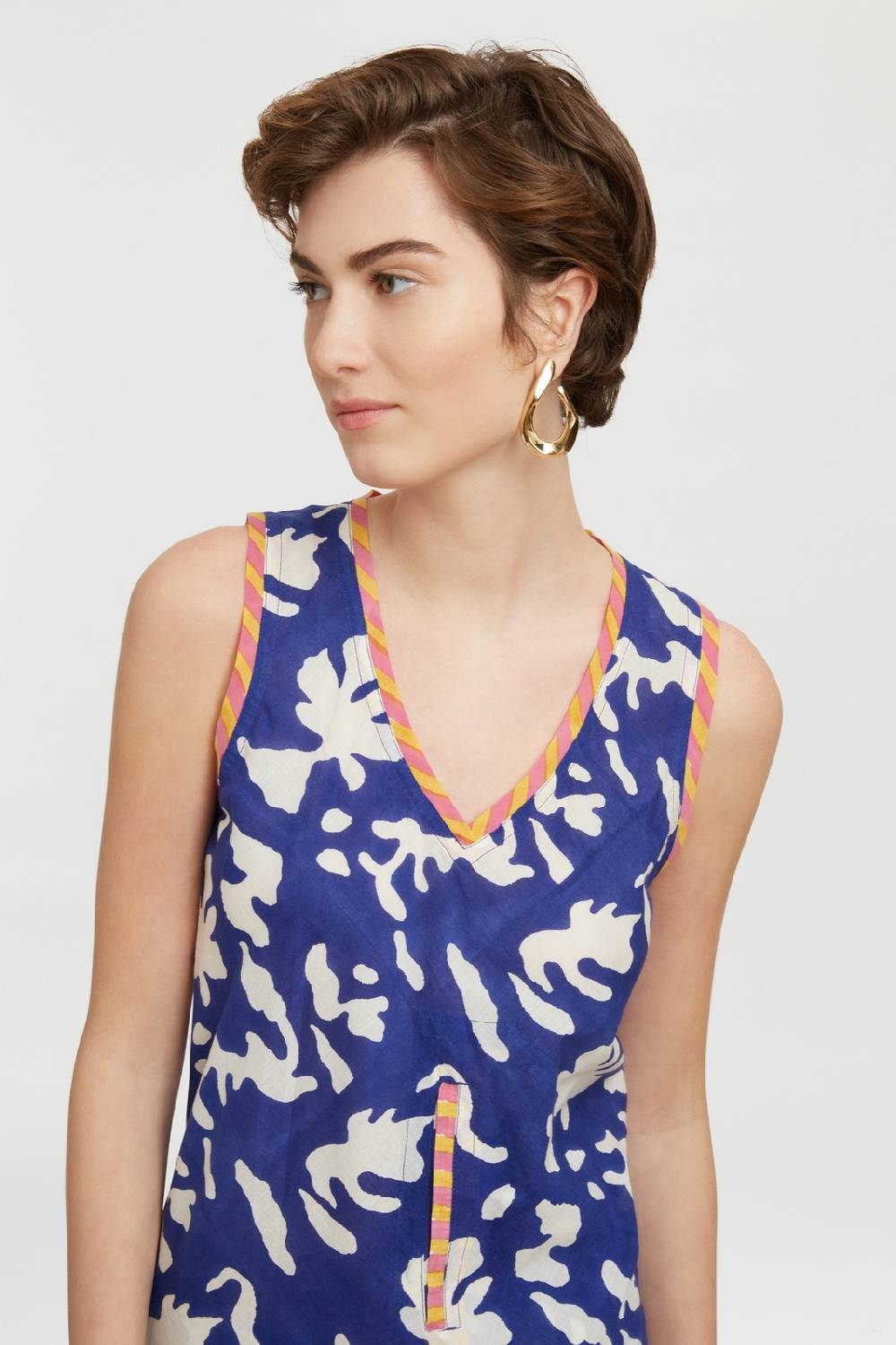 Lisa Corti top banyan blue pot royal blue Negozi Online
