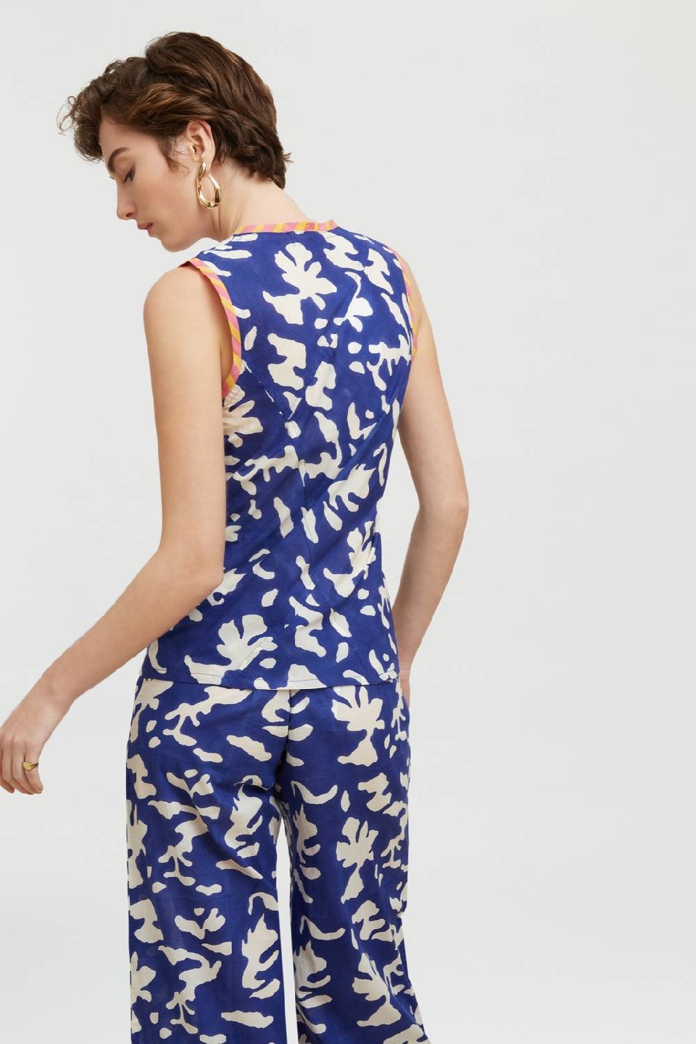 Lisa Corti top banyan blue pot royal blue Negozi Online