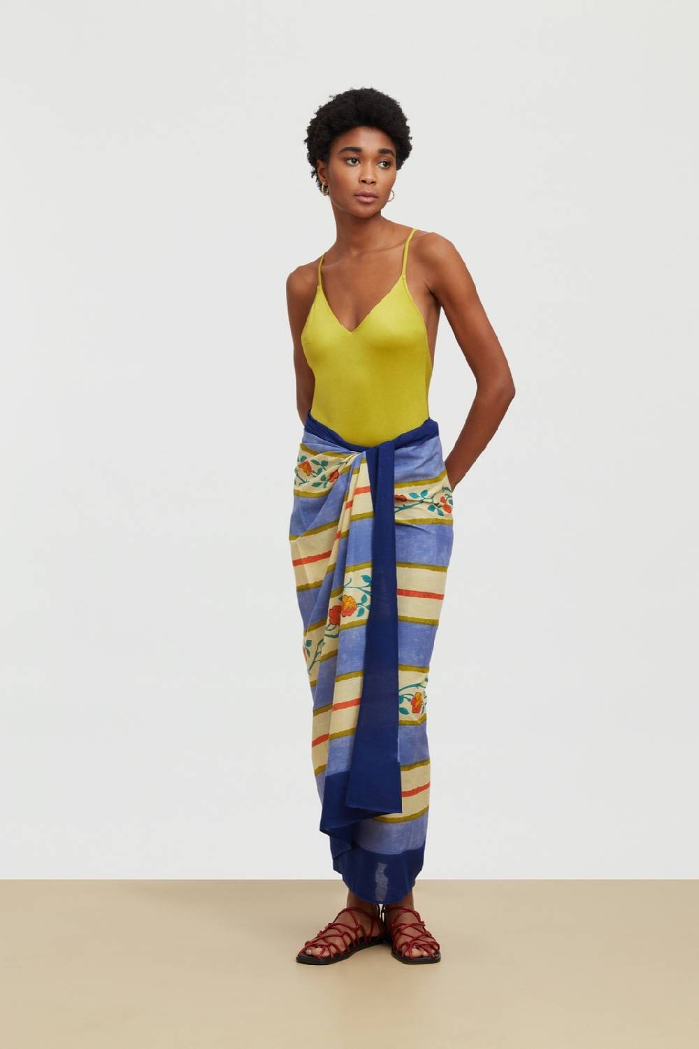 Lisa Corti pareo varanasi stripes pervinch Acquista Ora