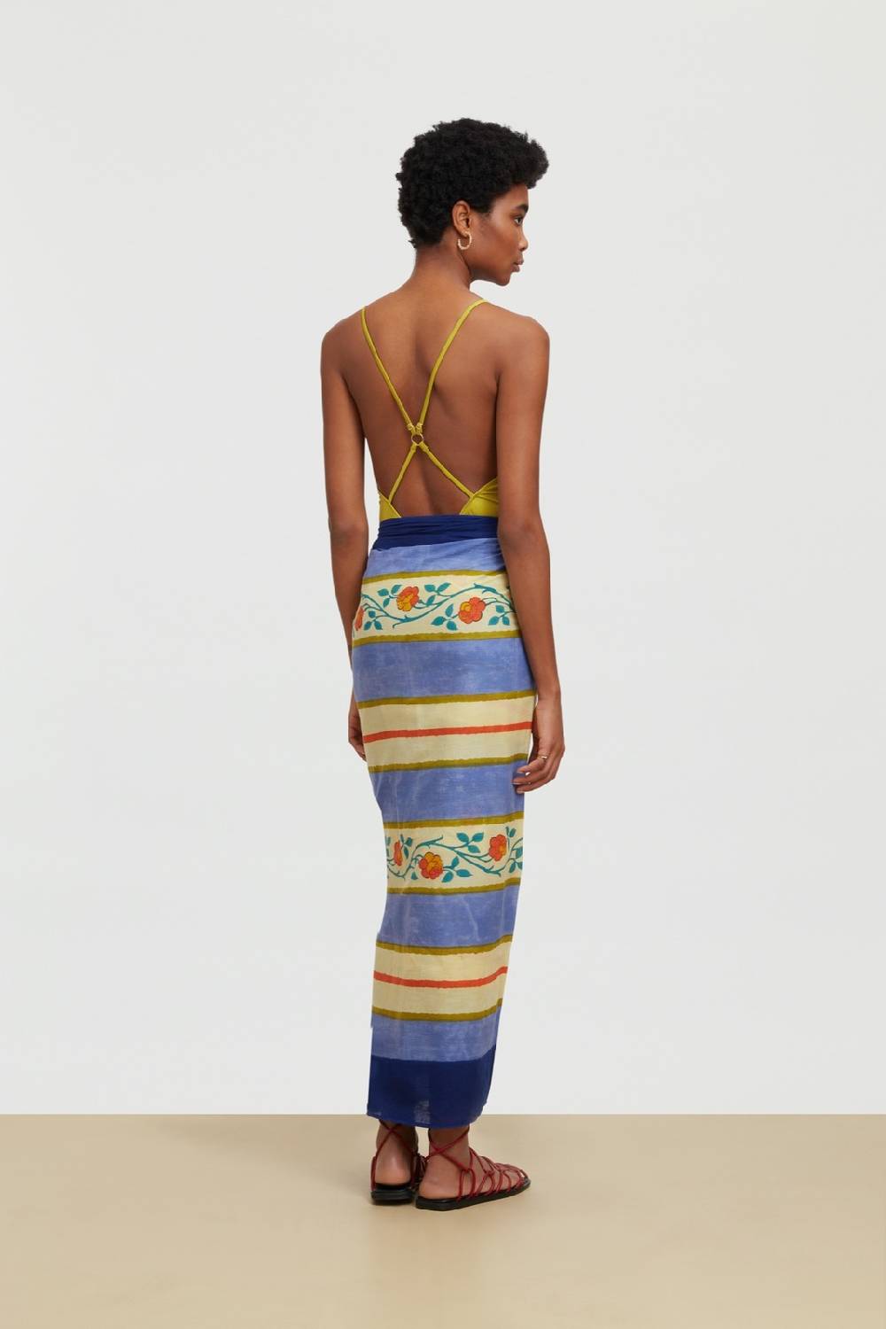 Lisa Corti pareo varanasi stripes pervinch Acquista Ora