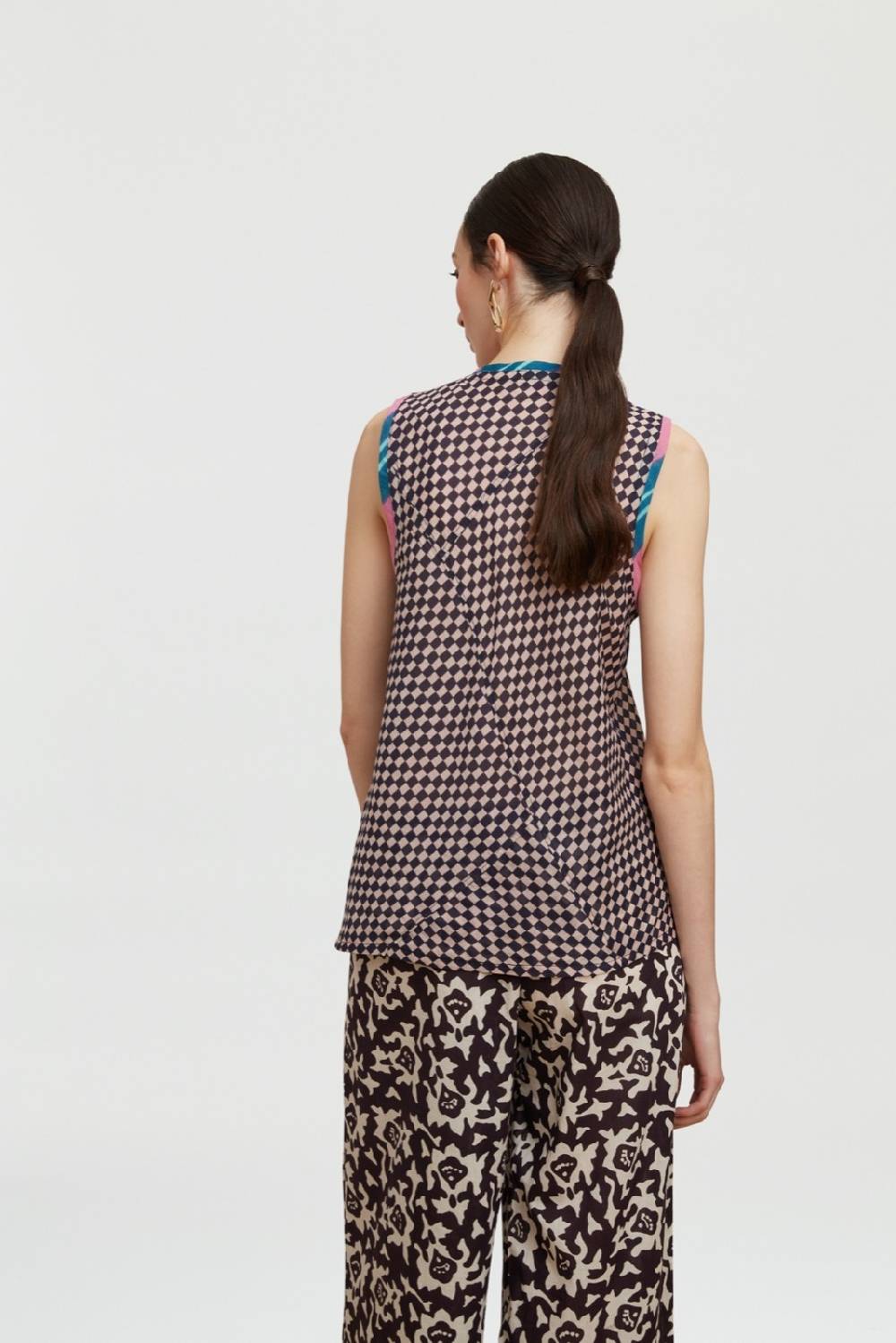 Lisa Corti top banyan tibet check payne butter Consegna Veloce