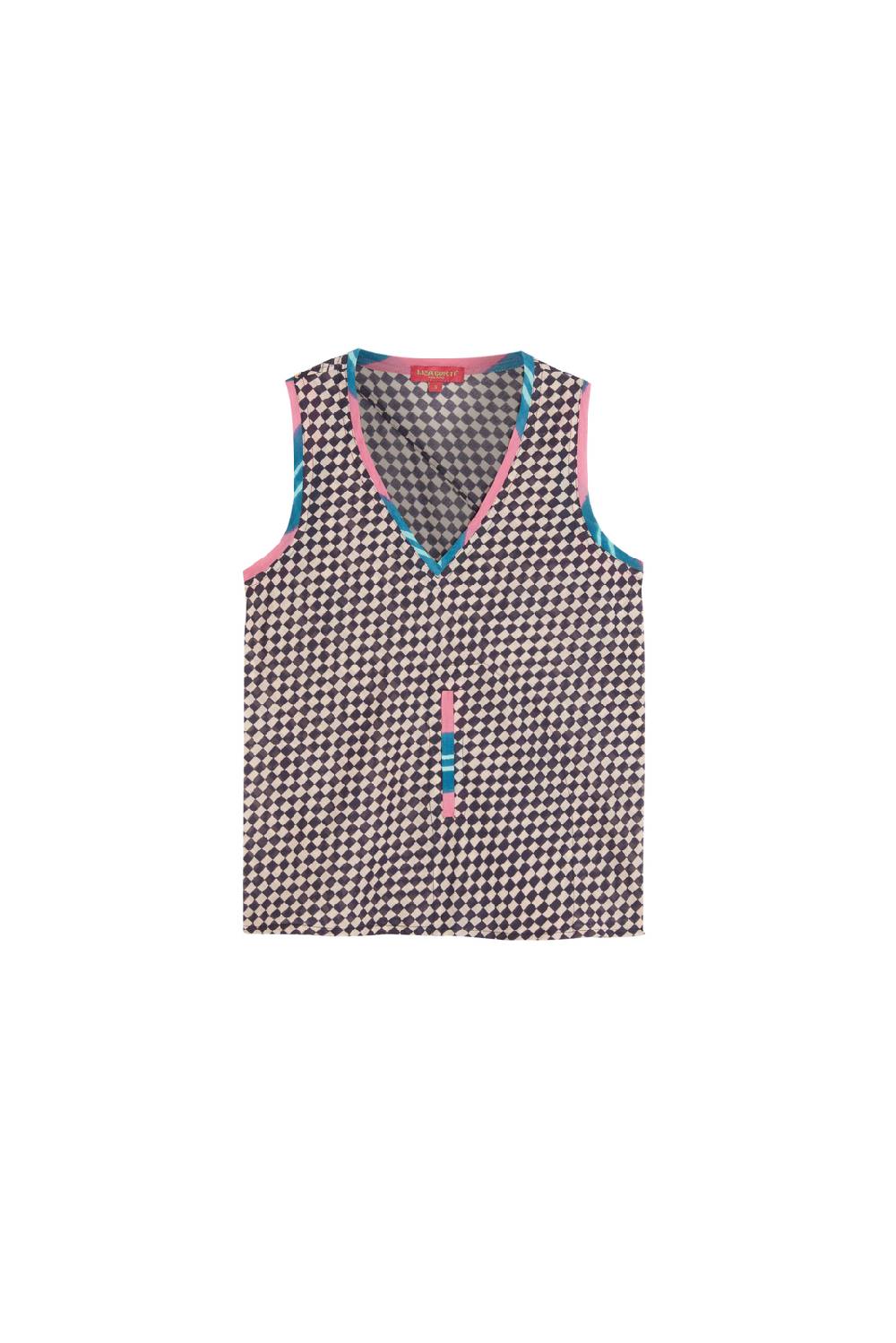 Lisa Corti top banyan tibet check payne butter Consegna Veloce
