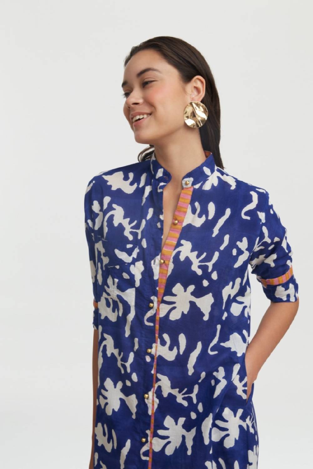 Lisa Corti kurta lunga aperta blue pot royal blue Promozione Limitata