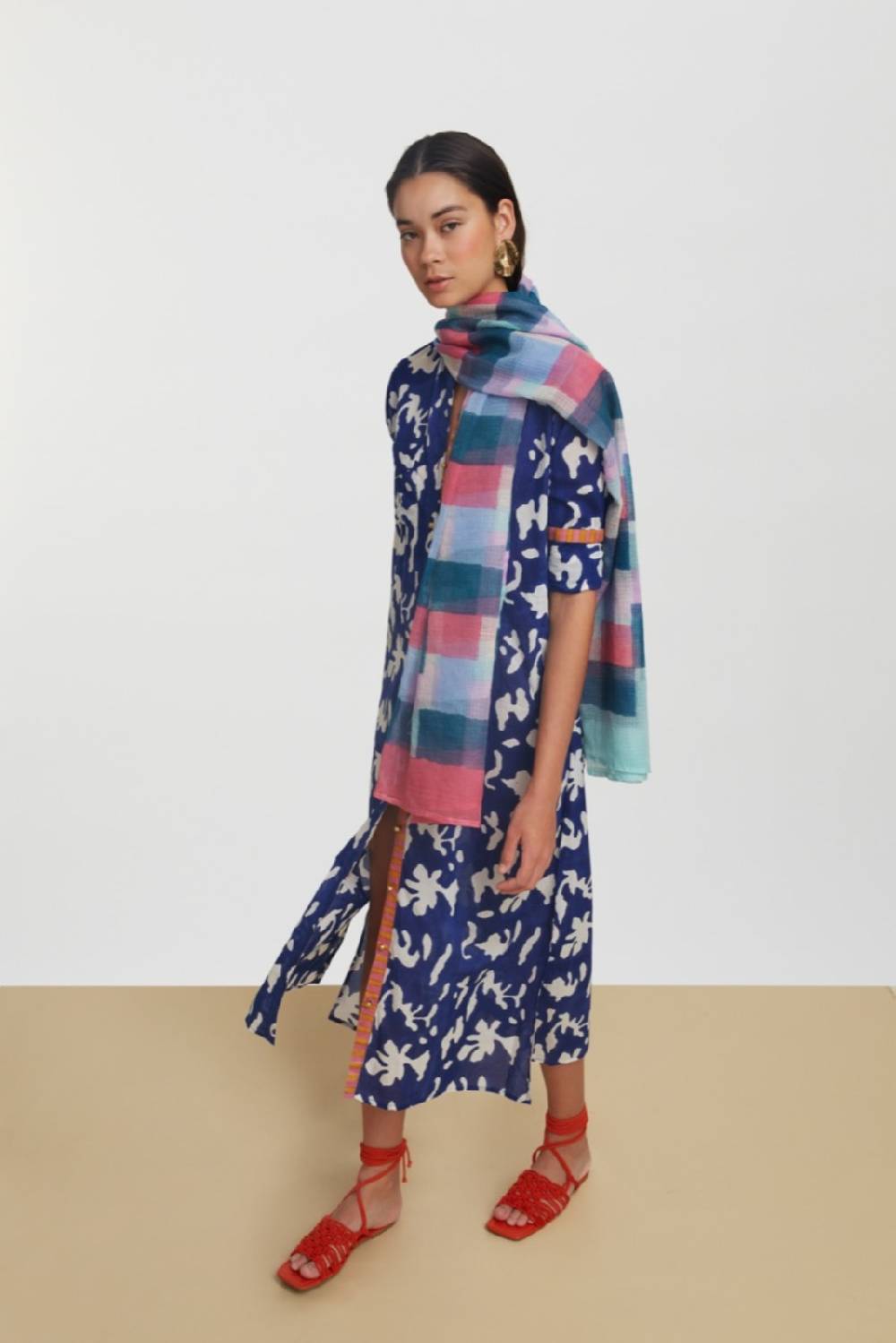 Lisa Corti kurta lunga aperta blue pot royal blue Promozione Limitata