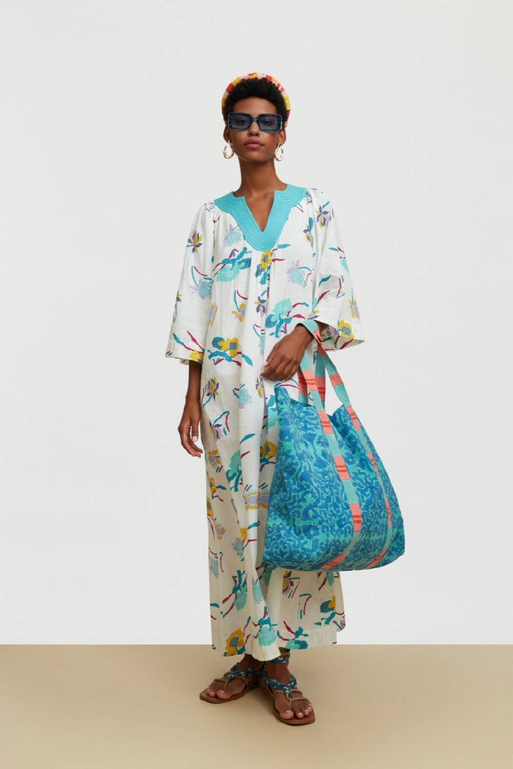 Lisa Corti borsa shopping damask design blue Fino Al -60%