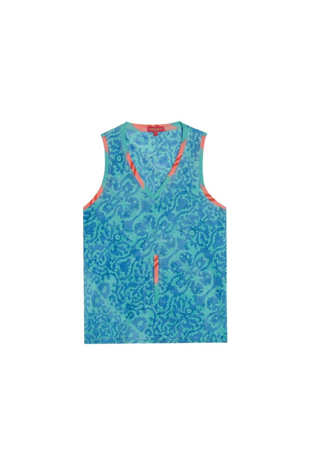 Lisa Corti top banyan damask design blue Affare Del Giorno