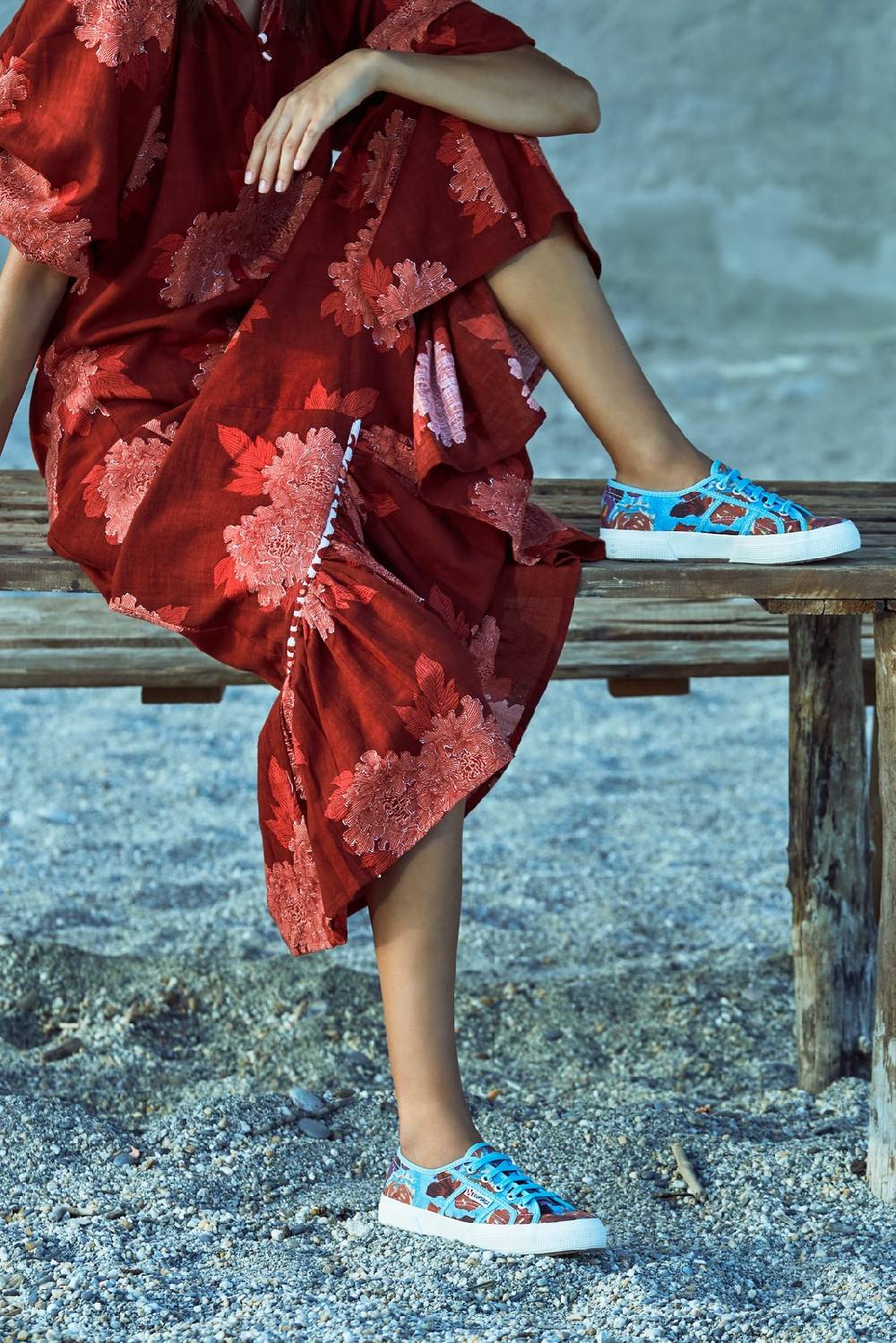 Lisa Corti superga nizam flower aqua Vendita Calda