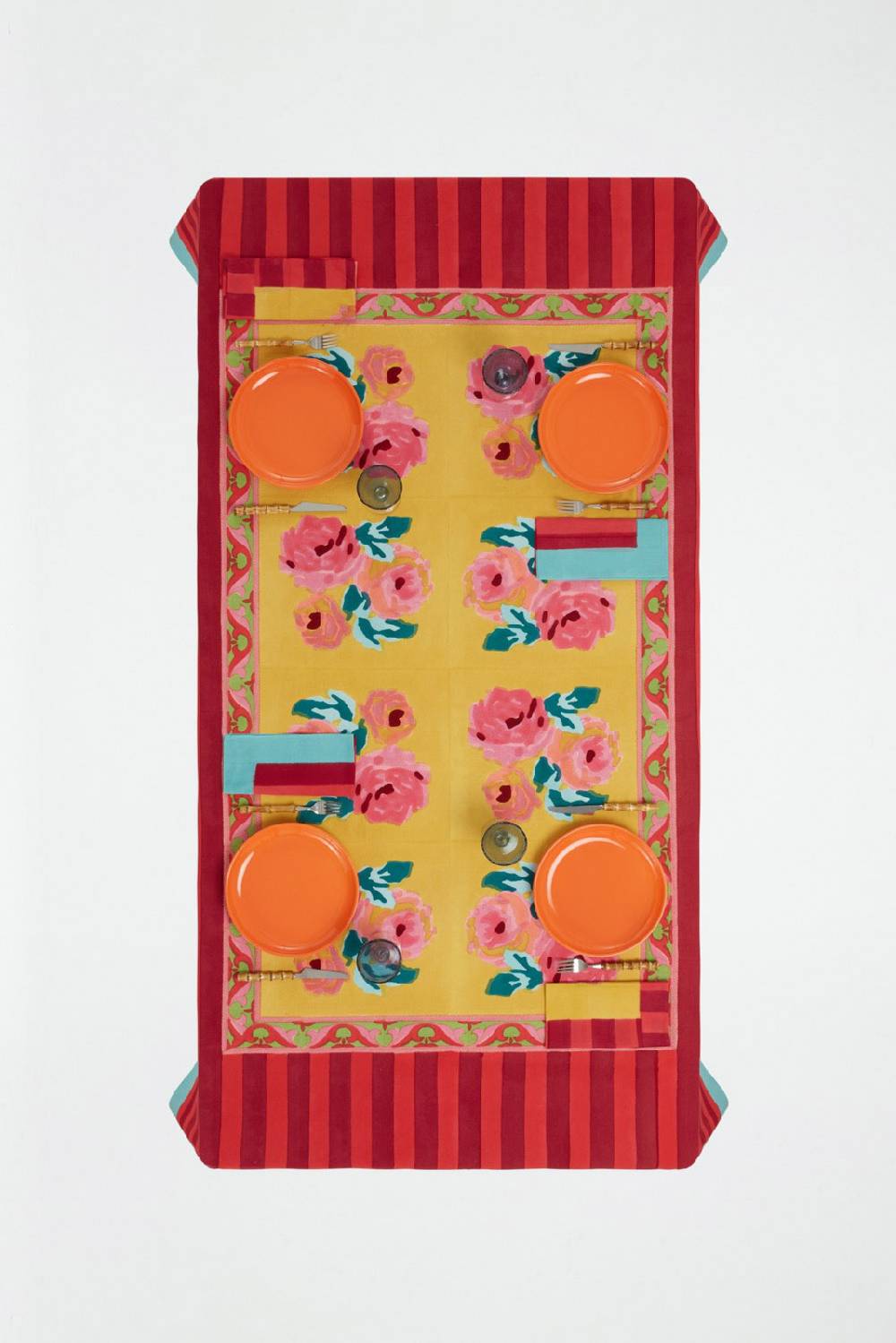 Lisa Corti telo mussola di cotone 220x220cm nizam sulphur In Saldo