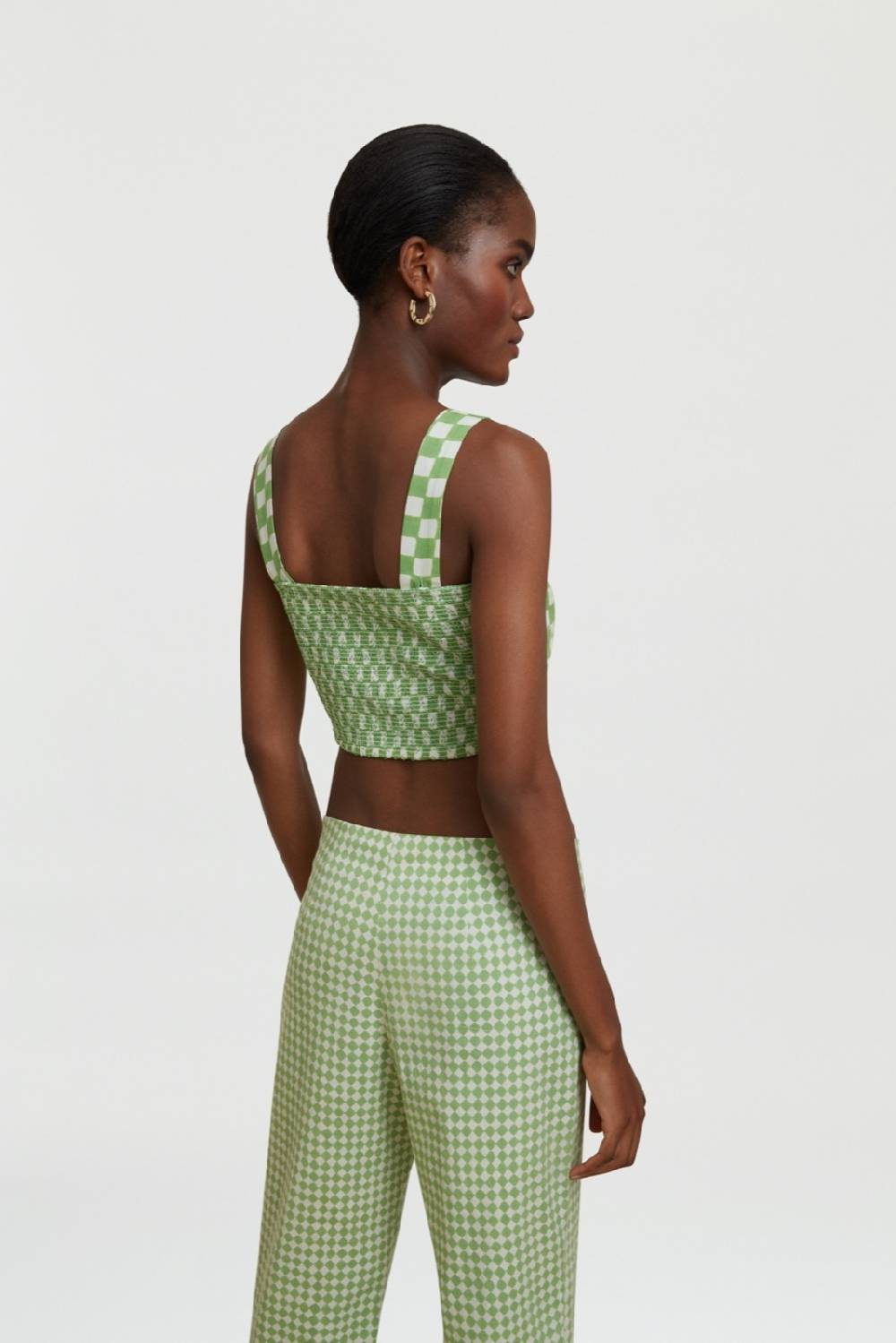 Lisa Corti top titli checks mint Fornitura limitata