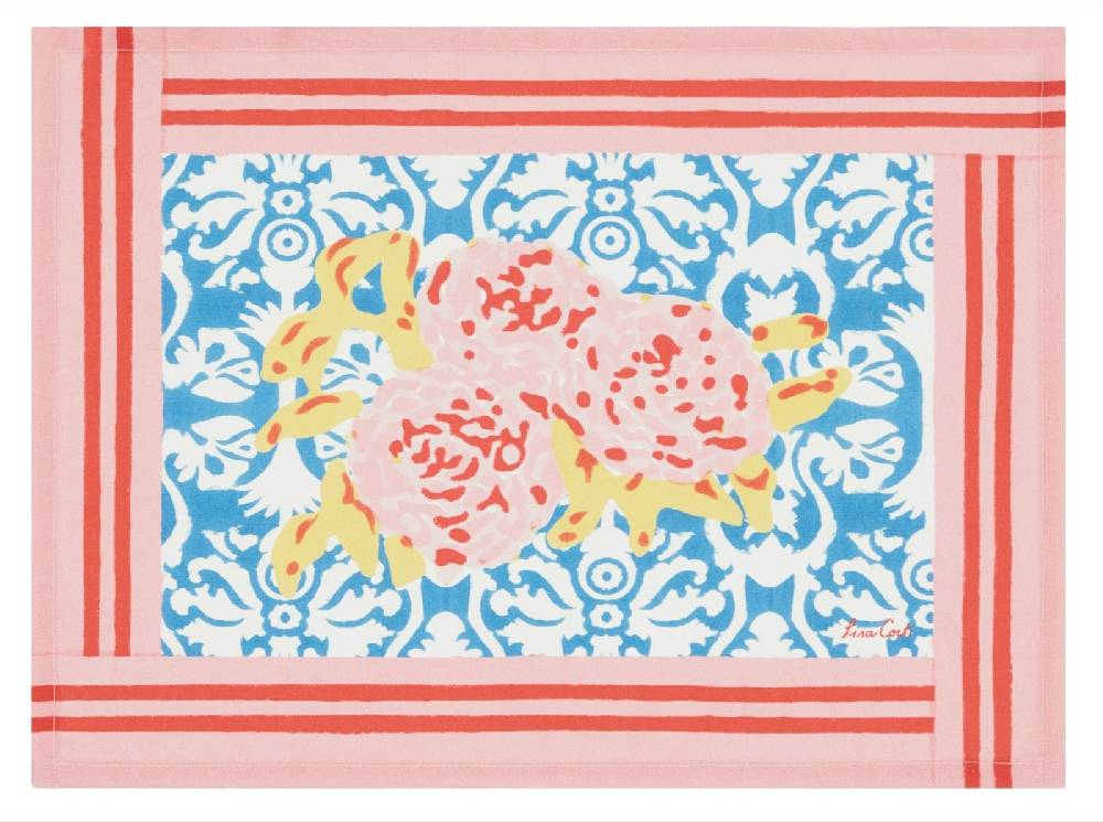 Lisa Corti tovaglietta cotone 35x48cm dam dam blue Cyber Monday