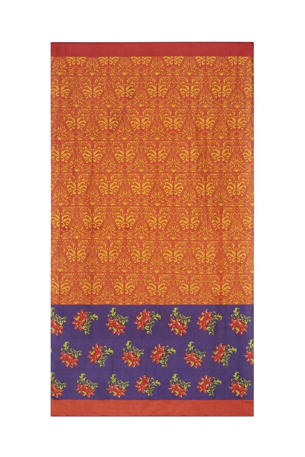 Lisa Corti scialle seta 100x200cm tangeri damask rust Offerte stagionali