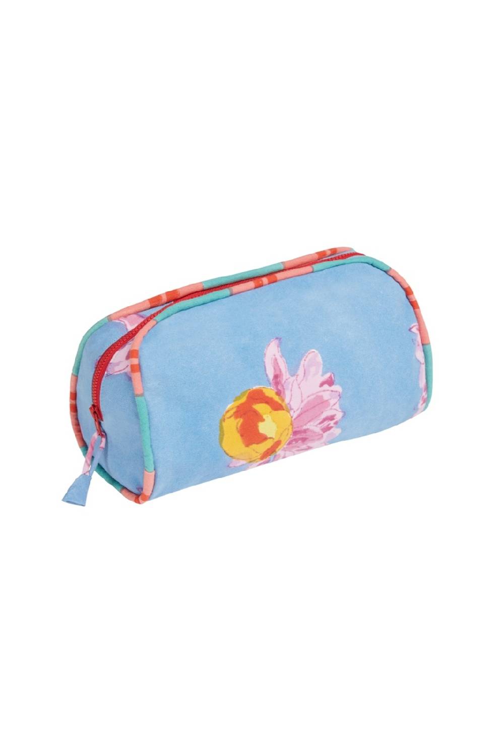 Lisa Corti goretta pouch big arabesque flower light blue Liquidazione
