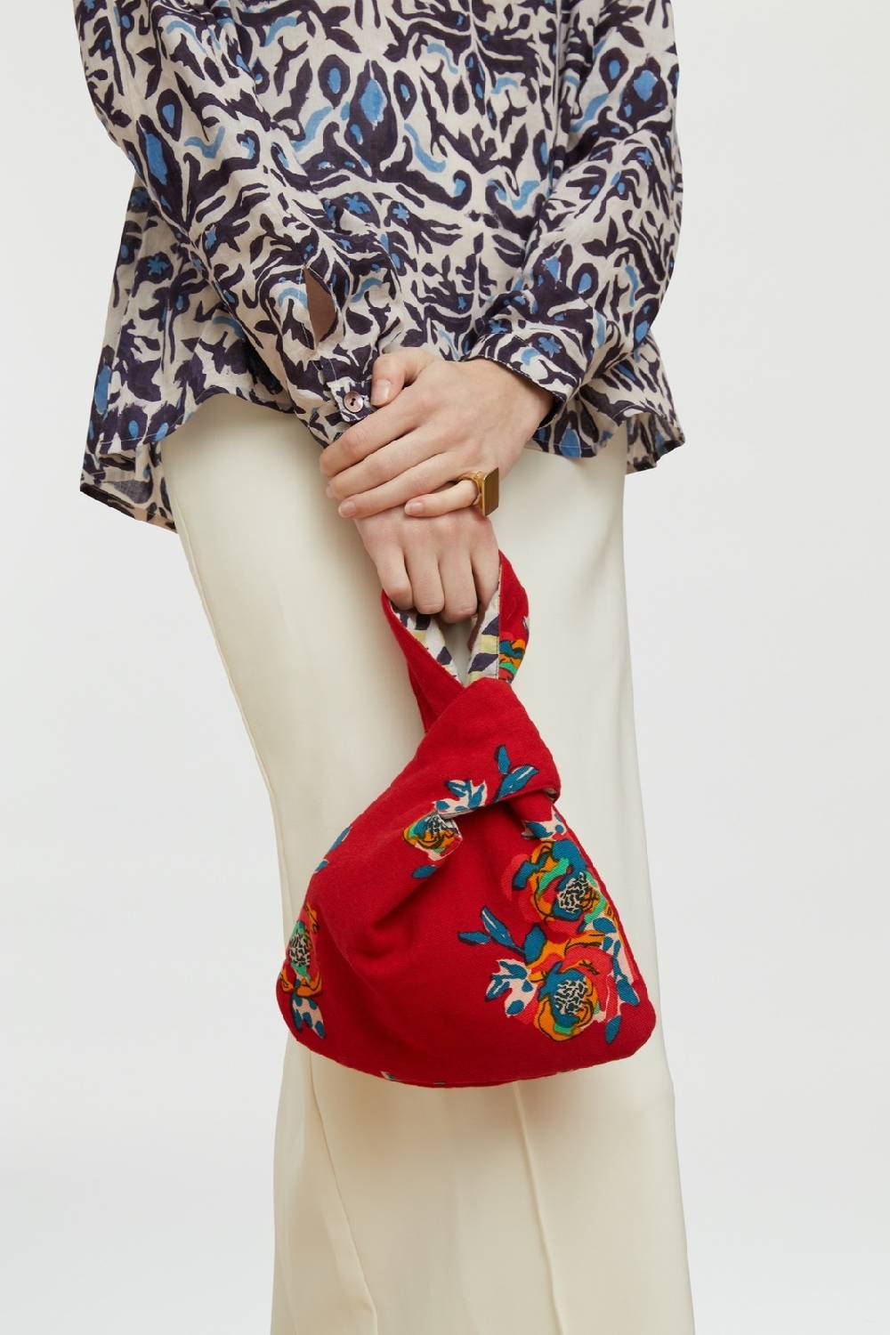Lisa Corti borsa knot cubist rose red Prezzo basso
