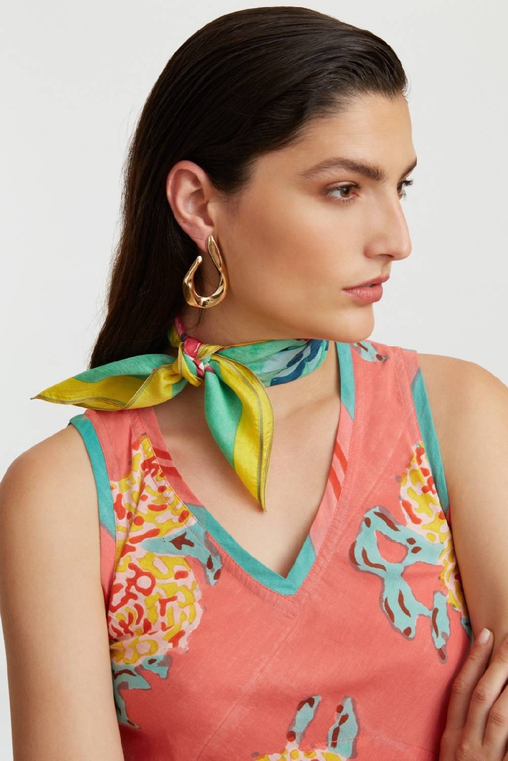 Lisa Corti pochette seta ramye aqua Fino al 60% di sconto