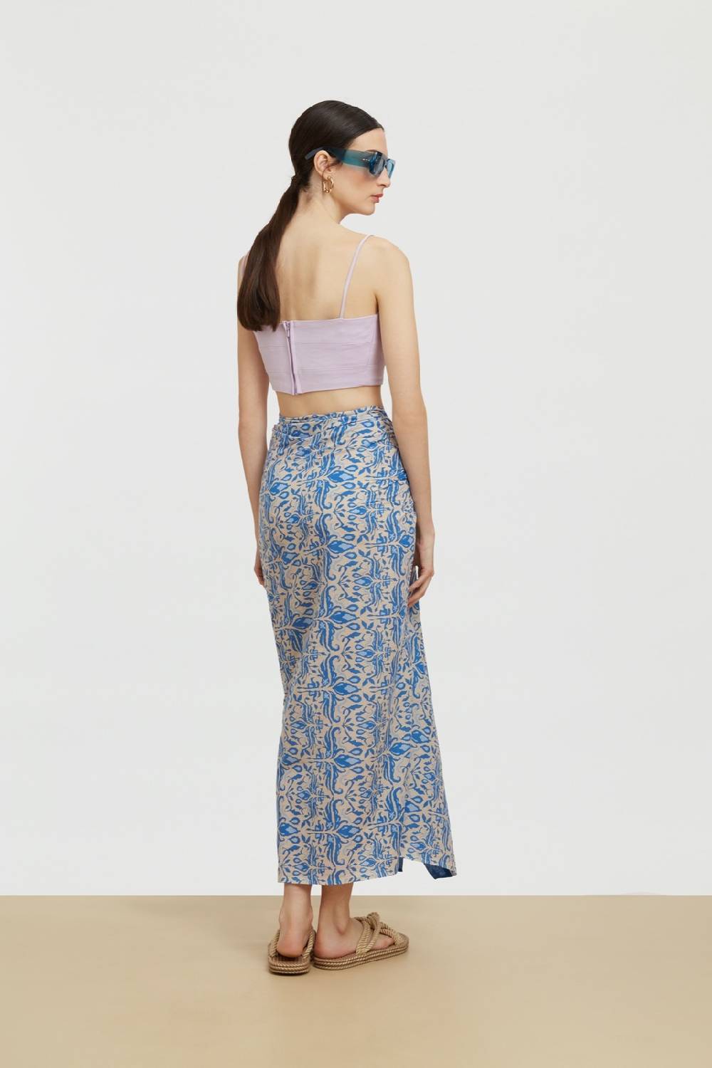 Lisa Corti pareo abhanery damasque blue Sostegno trimestrale