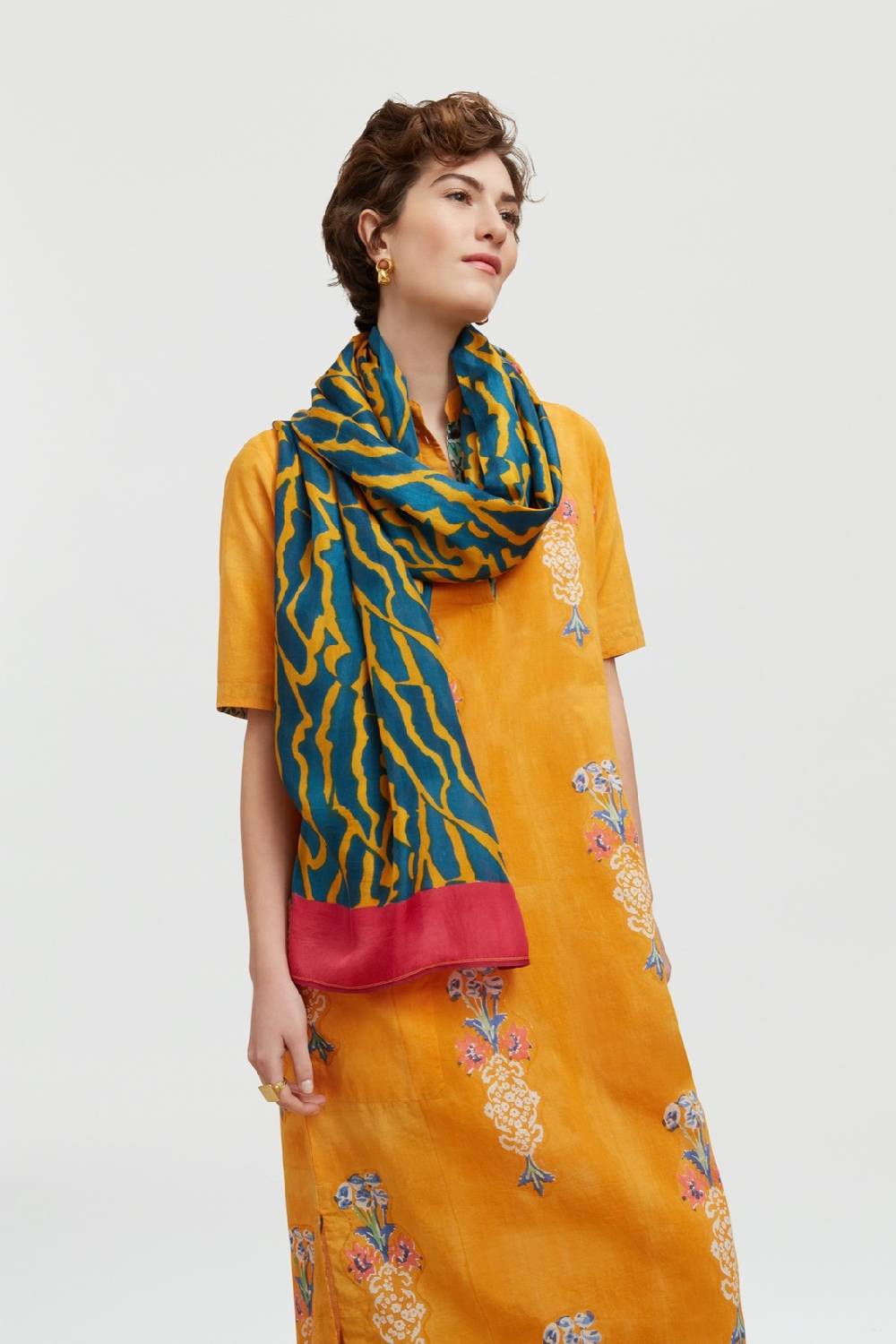 Lisa Corti scialle seta 100x200cm butterfly wing orange Super sconto