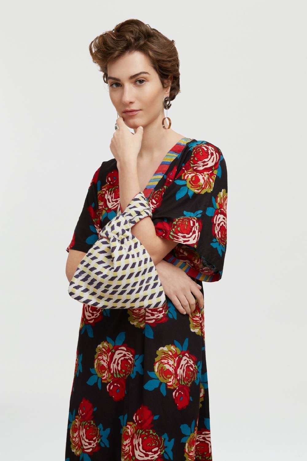 Lisa Corti borsa knot reversibile cubist rose peacock Officina
