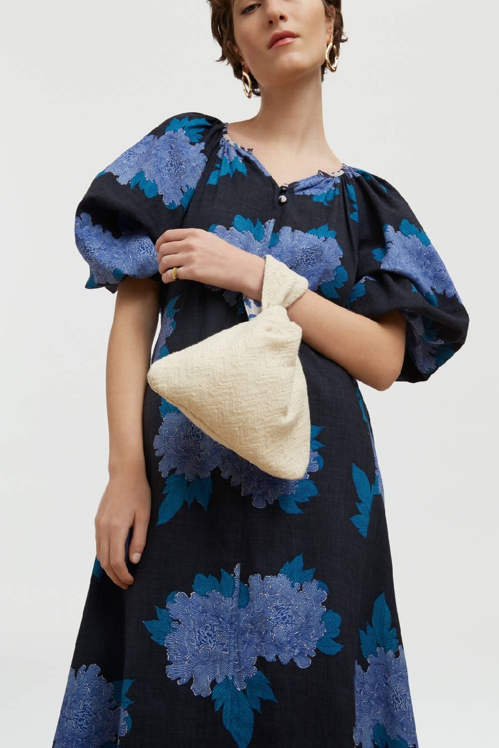 Lisa Corti borsa knot reversibile abhanery damasque blue Negozi Online