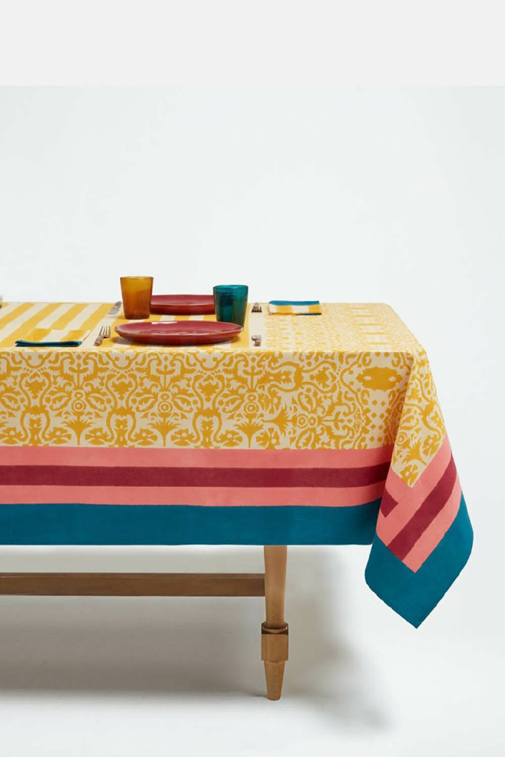 Lisa Corti telo cotone 180x270cm damask design gold Prezzo Ridotto