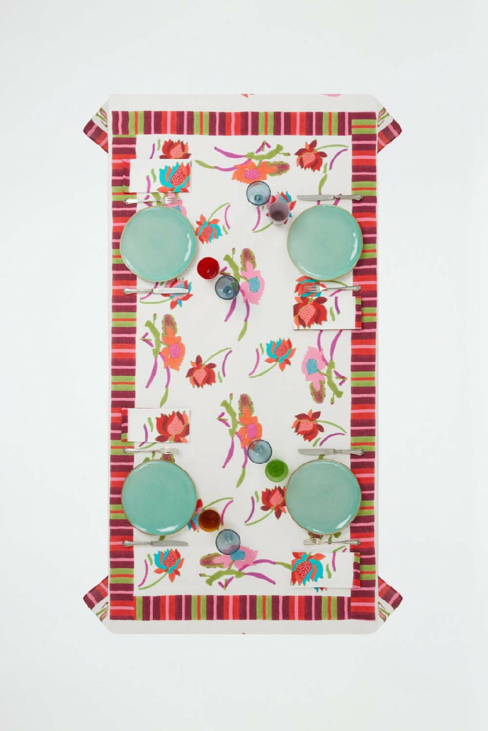 Lisa Corti telo lino 180x270cm japanese white red Novità