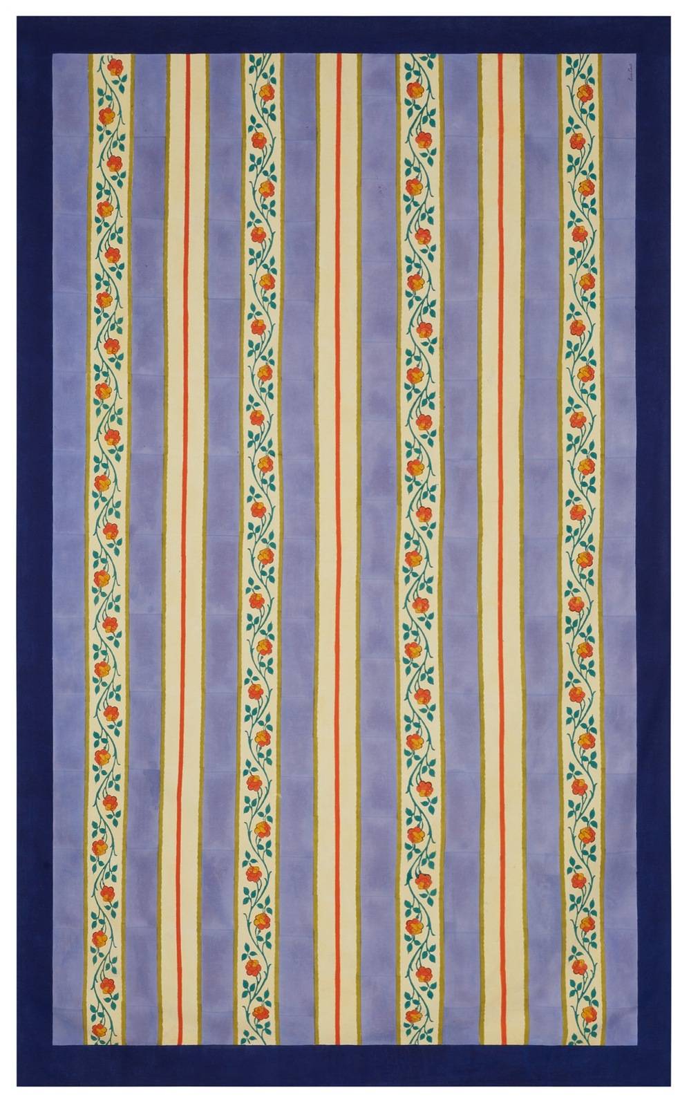 Lisa Corti telo cotone 180x270cm varanasi stripes pervinch