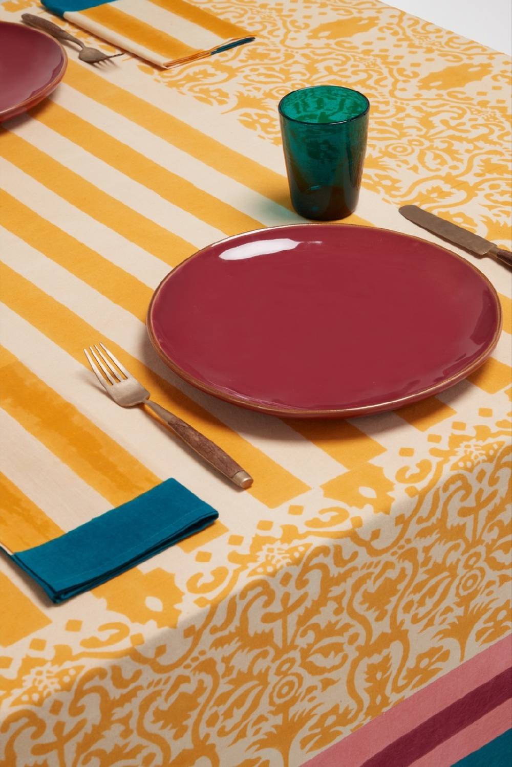 Lisa Corti telo cotone 220x350cm damask design gold Offerte