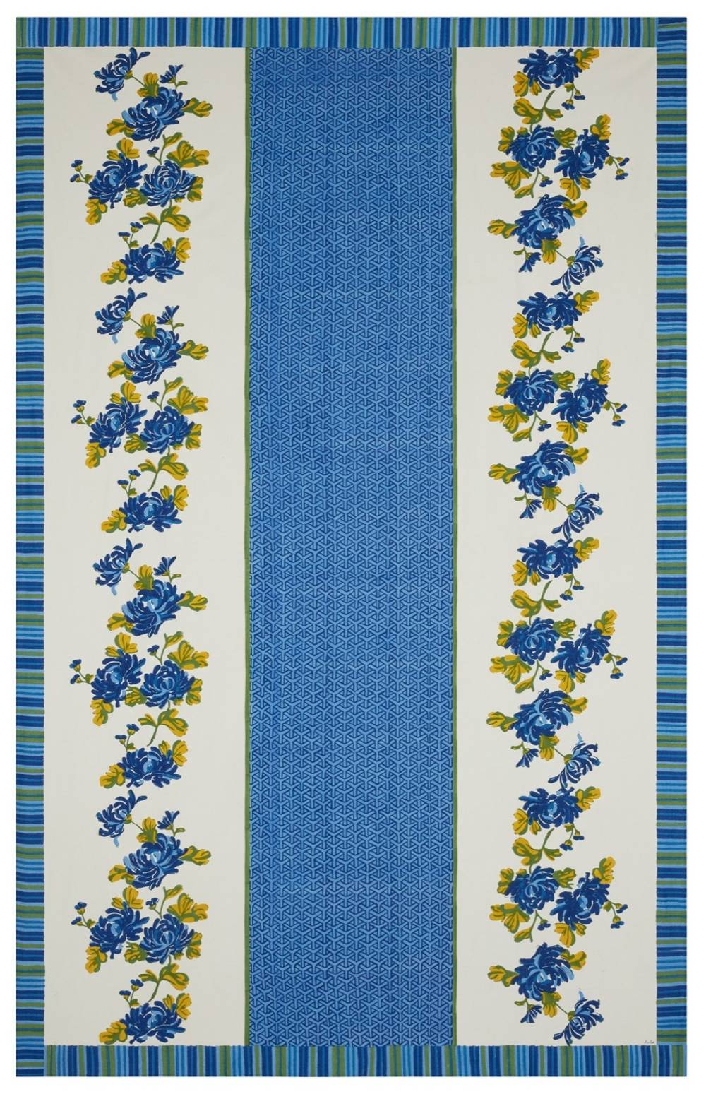 Lisa Corti telo cotone 220x350cm vienna blue cream Vendita Calda