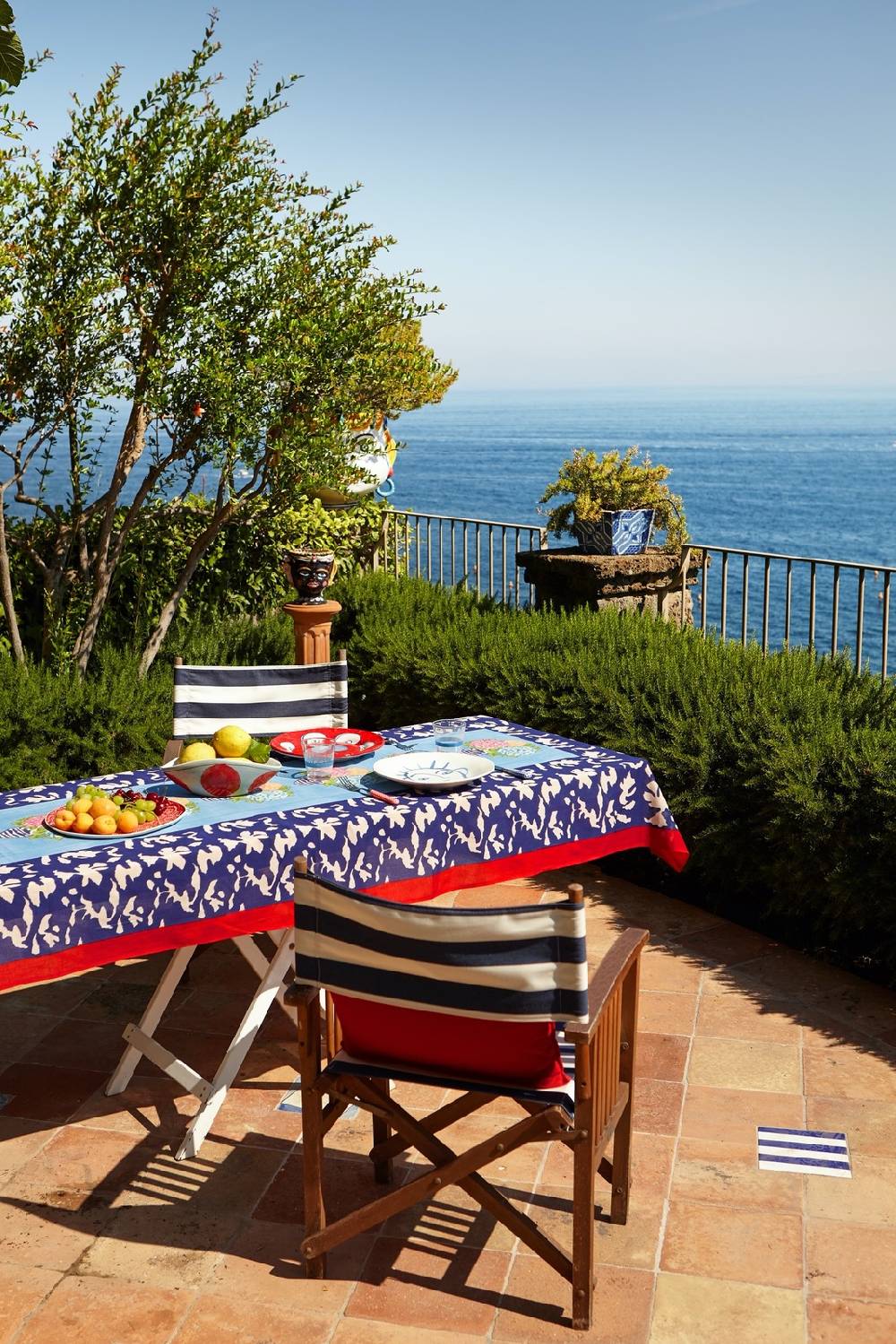 Lisa Corti telo cotone 220x220cm lisa corti x la minervetta blue pot sky Offerta speciale