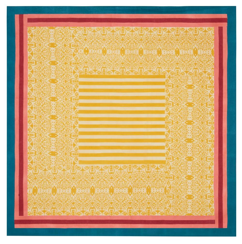 Lisa Corti telo cotone 220x220cm damask design gold