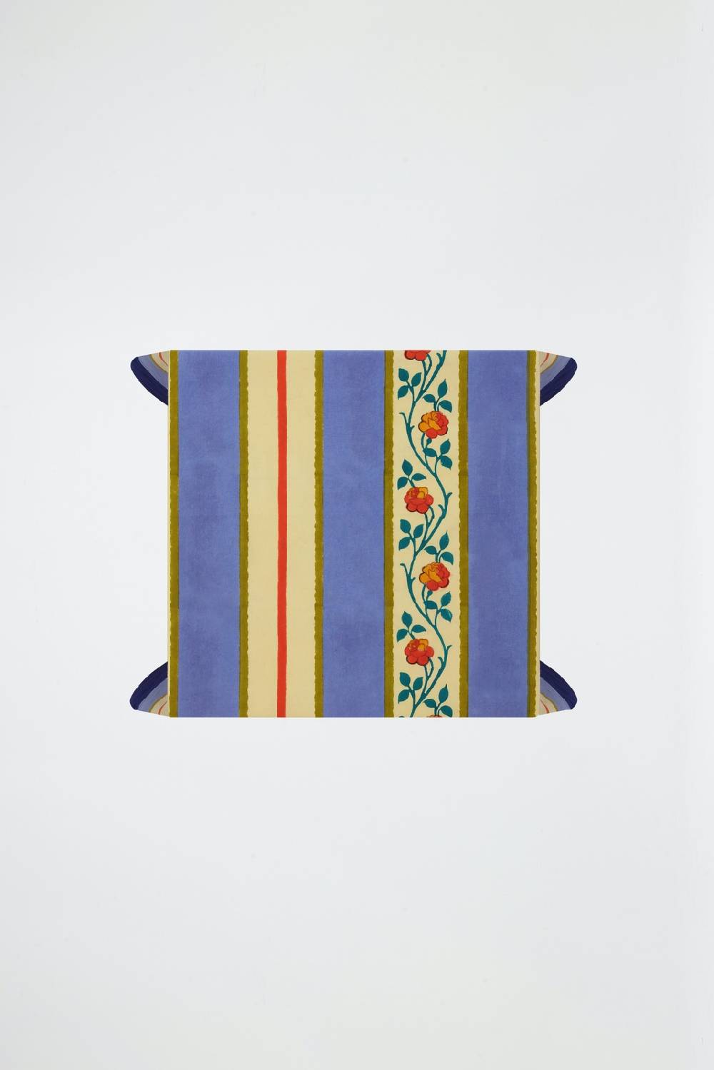 Lisa Corti telo cotone 110x110cm varanasi stripes pervinch Vendite stagionali