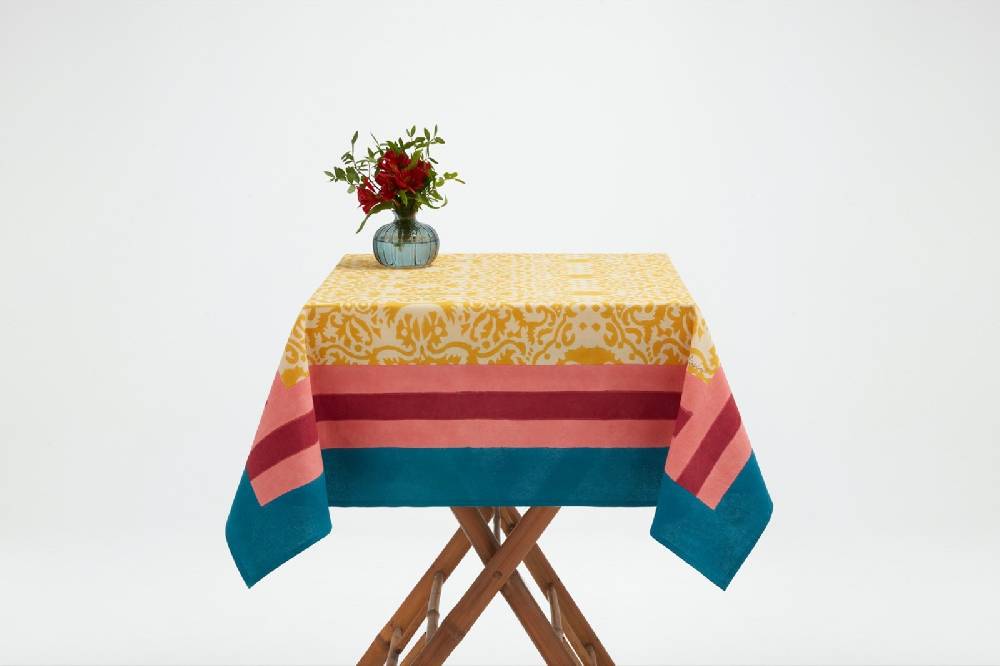 Lisa Corti telo cotone 110x110cm damask design gold Cyber Monday