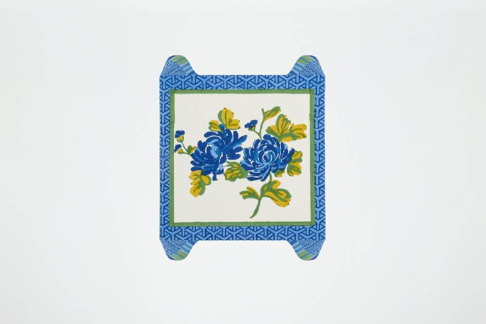 Lisa Corti telo cotone 110x110cm vienna blue cream Offerta natalizia