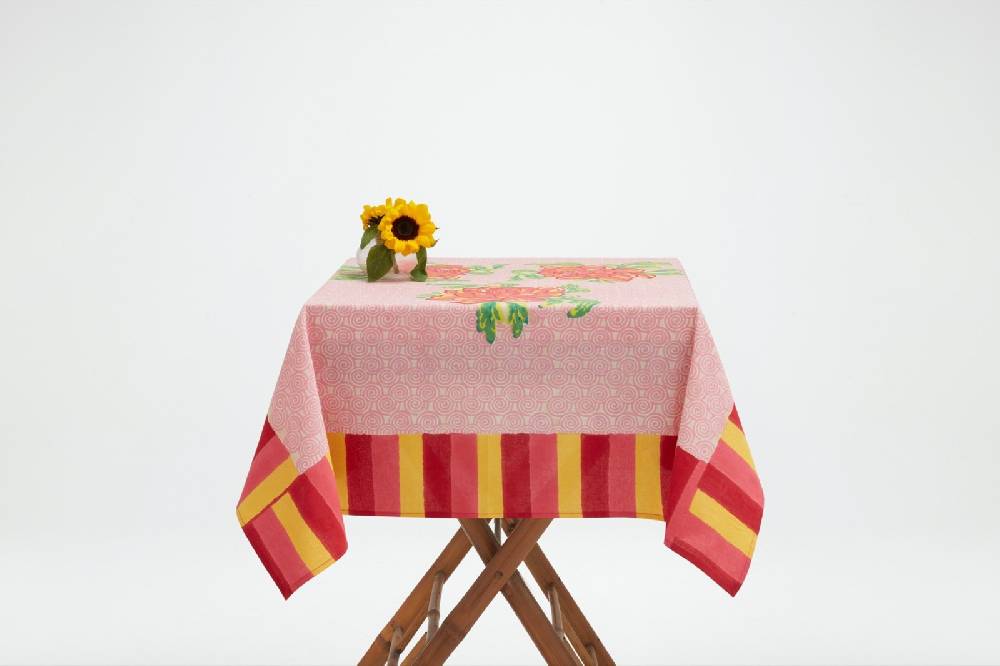 Lisa Corti telo cotone 110x110cm camelia magenta pink Offerta Giorno del Papà