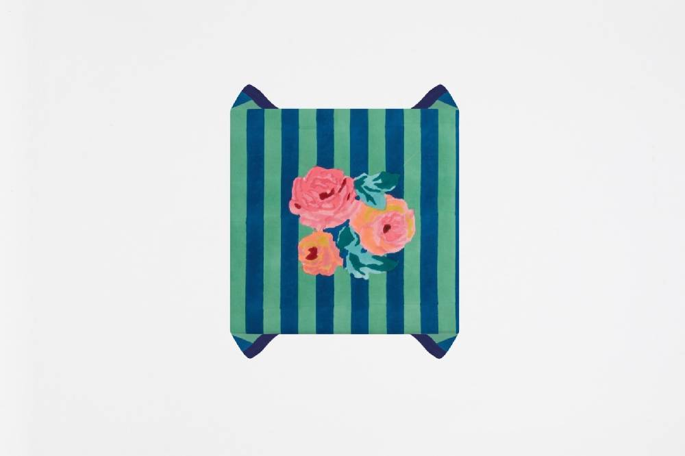 Lisa Corti telo cotone 110x110cm nizam stripes blue green Offerta Anniversario
