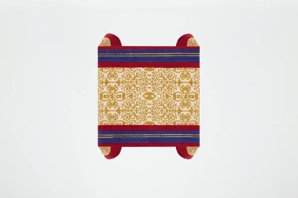 Lisa Corti telo cotone 110x110cm damask stripes chutney Offerta temporanea