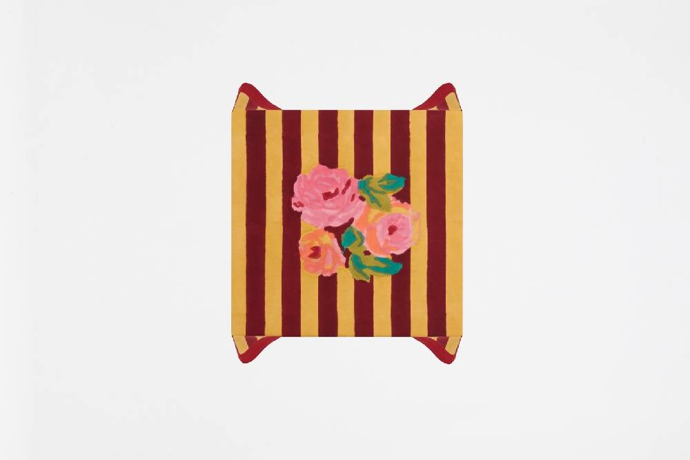 Lisa Corti telo cotone 110x110cm nizam stripes mustard maroon Offerte esclusive