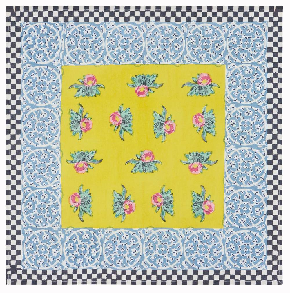 Lisa Corti telo cotone 110x110cm tiles yellow Nuovi prodotti