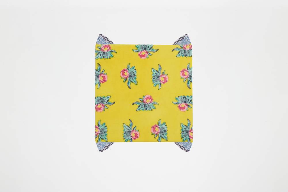 Lisa Corti telo cotone 110x110cm tiles yellow Nuovi prodotti