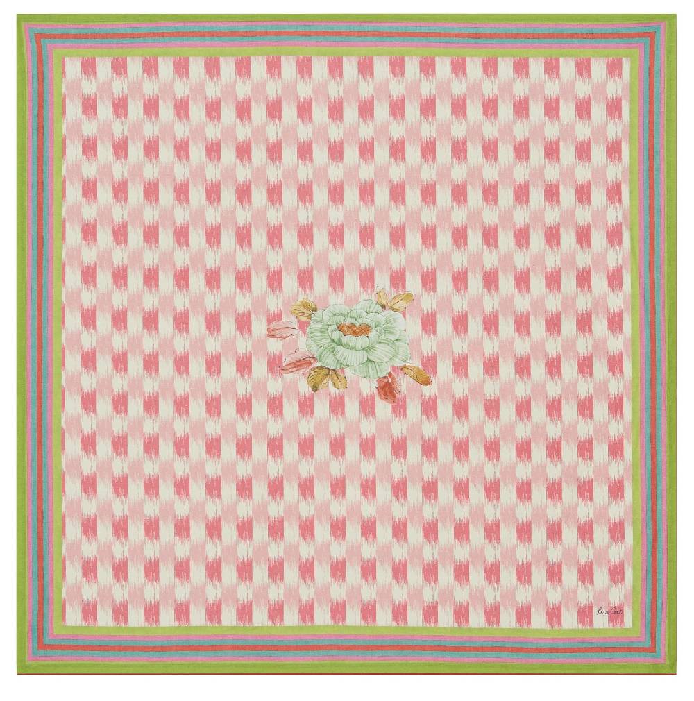 Lisa Corti telo lino 110x110cm veranda design magenta pink Liquidazione