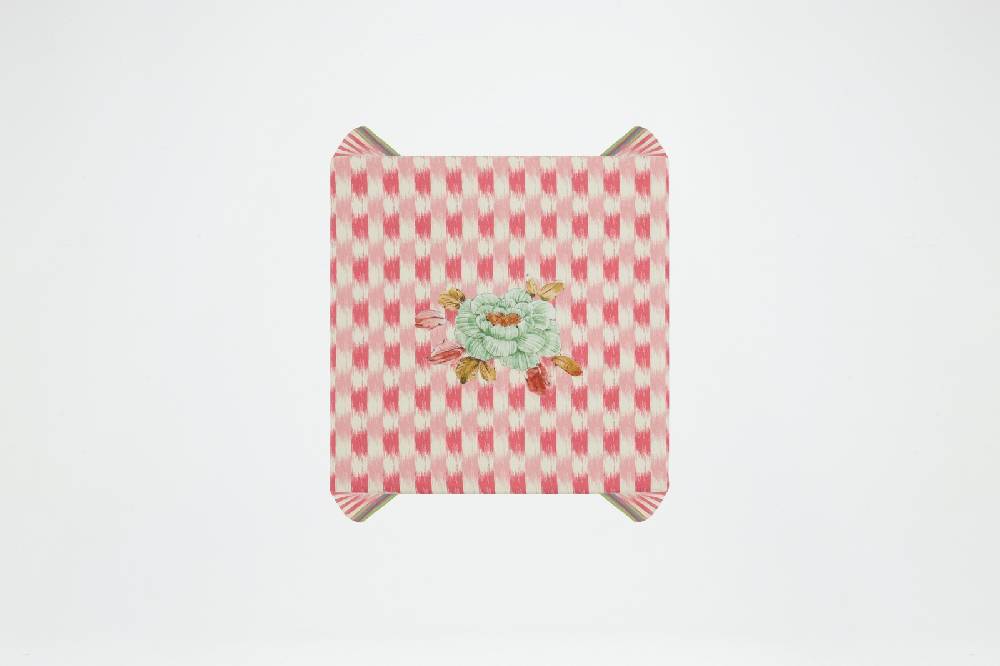 Lisa Corti telo lino 110x110cm veranda design magenta pink Liquidazione