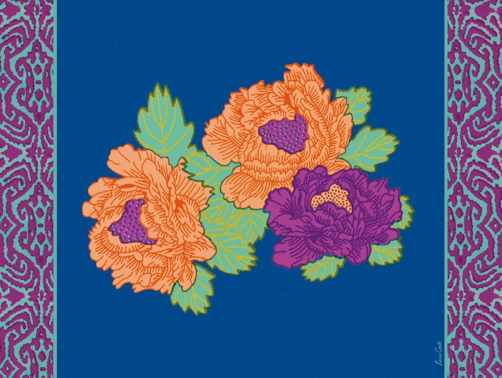 Lisa Corti tovaglietta rigida 30x40cm kauai peony blue Offerta speciale della fabbrica