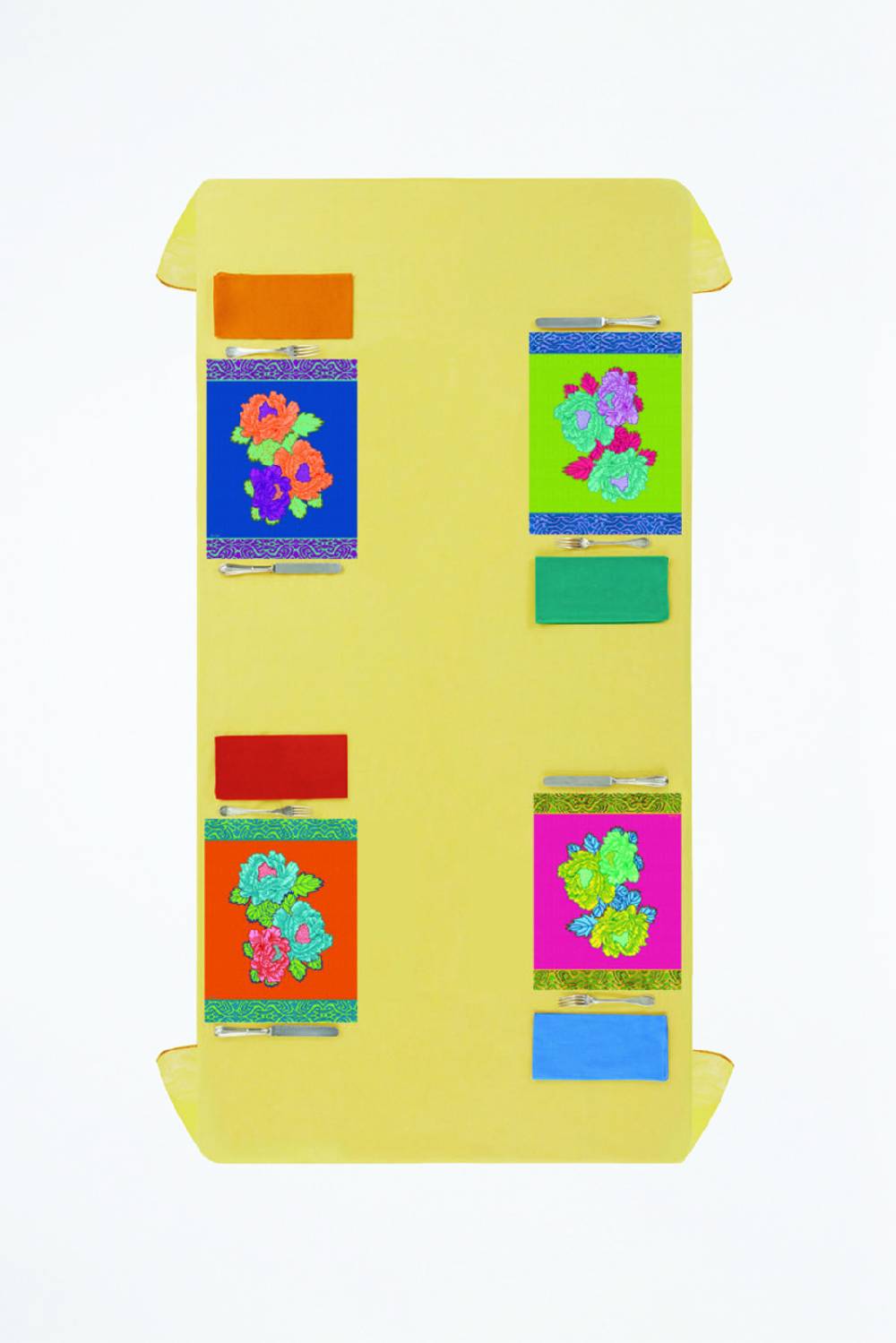 Lisa Corti tovaglietta rigida 30x40cm kauai peony blue Offerta speciale della fabbrica