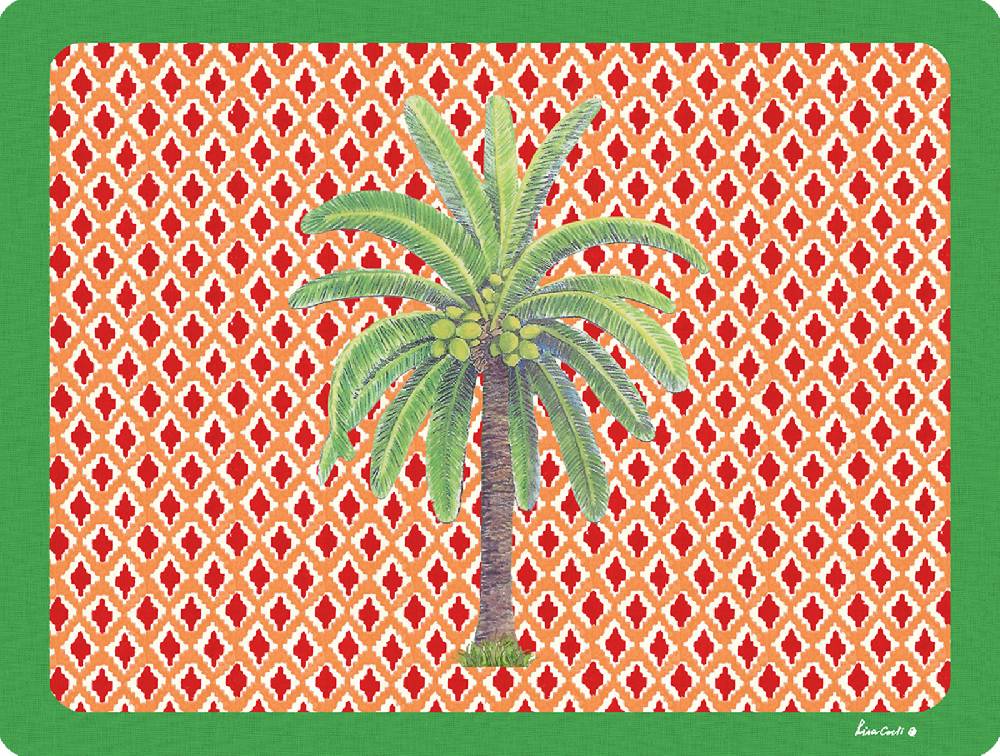 Lisa Corti tovaglietta rigida 30x40cm hima palma red Spedizione Gratuita