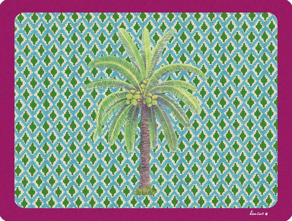 Lisa Corti tovaglietta rigida 30x40cm hima palma green Pezzi Unici
