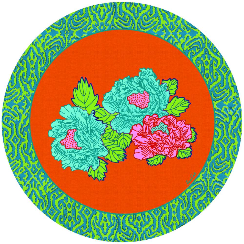 Lisa Corti tovaglietta rigida 39cm kauai peony orange Sconto