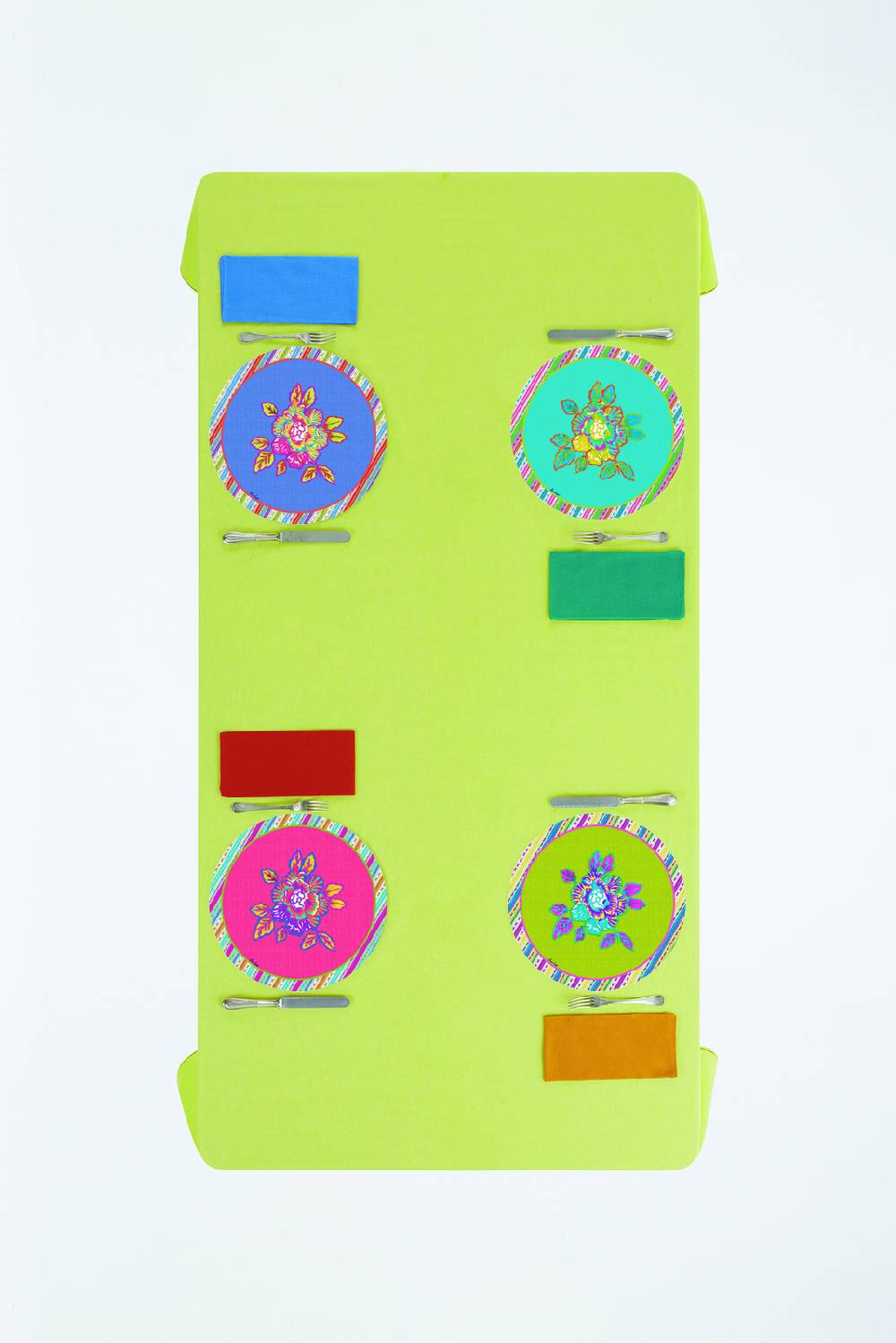 Lisa Corti tovaglietta rigida 39cm english rose acid green Vendite Flash