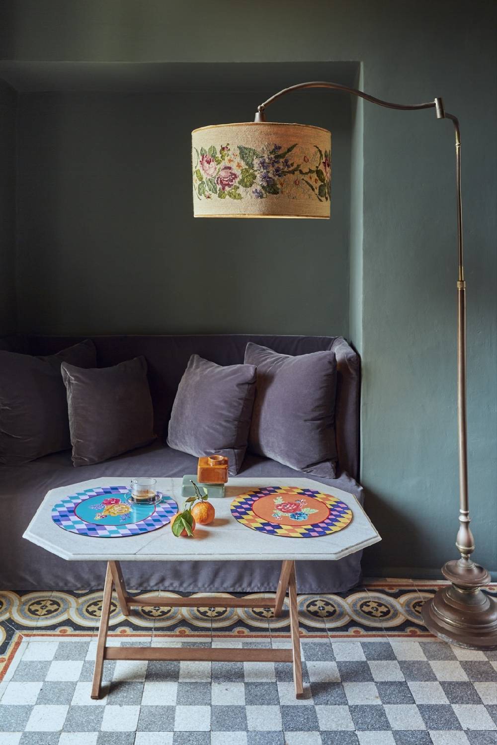 Lisa Corti tovaglietta rigida 39cm losanga lilac In Saldo