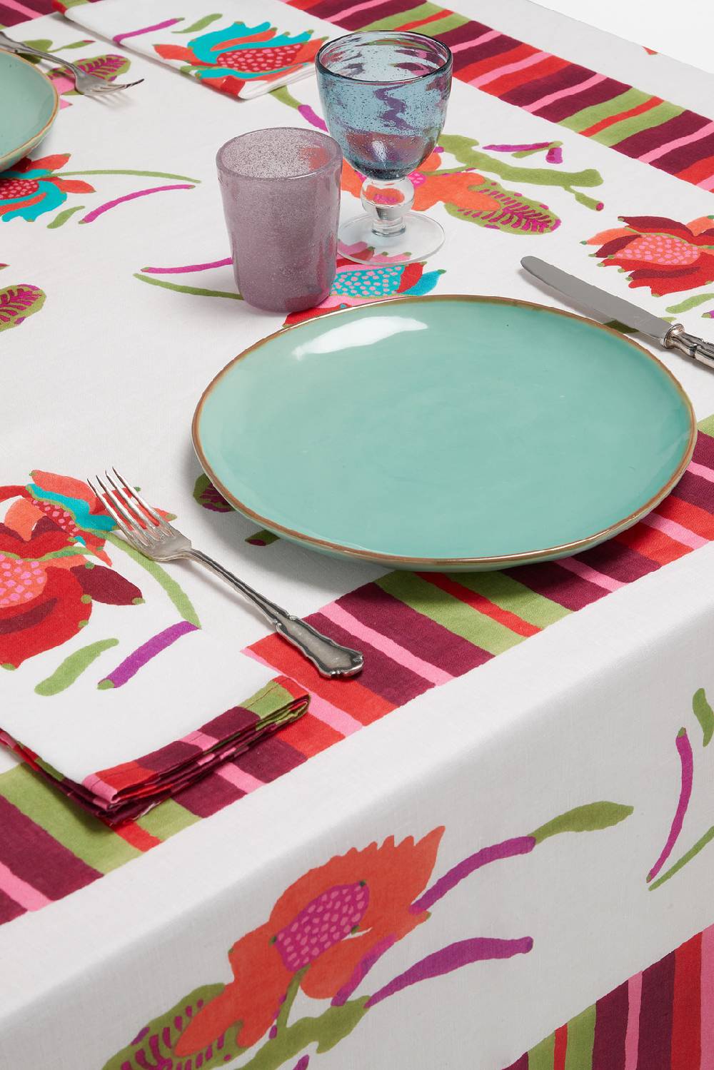 Lisa Corti telo lino 180x350cm japanese white red Comprare a buon mercato